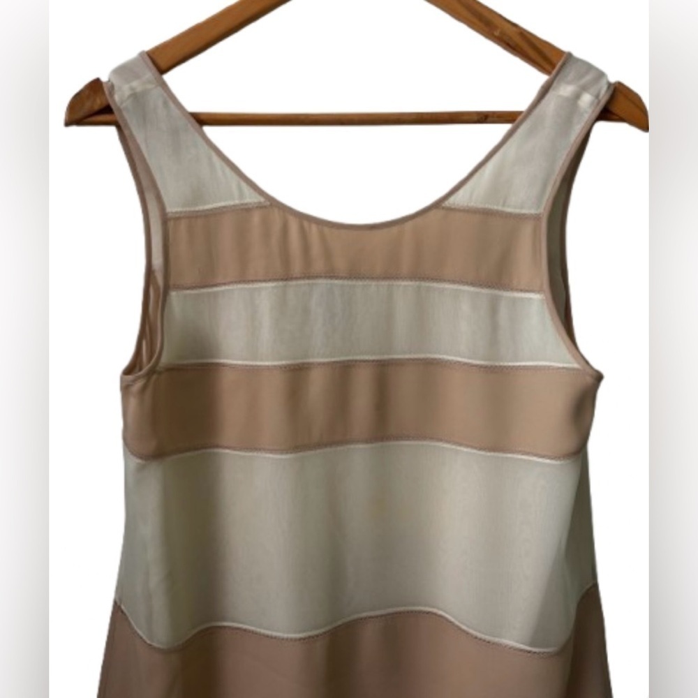 Haute Hippie 100% silk beige & crm lined slip dress SZ S preppy quiet luxury - Picture 3 of 7